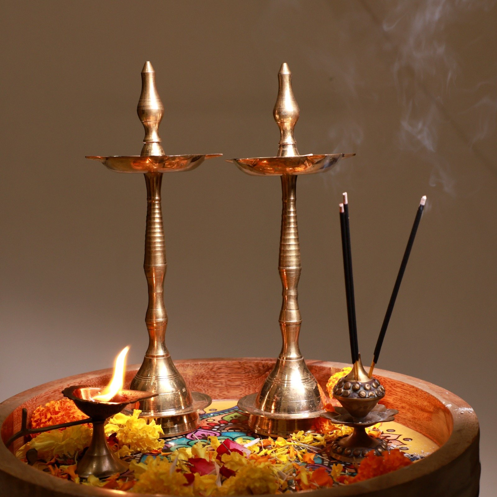 Handcrafted Brass Oil Lamp Diya: Elegant Festival Home Décor Gift