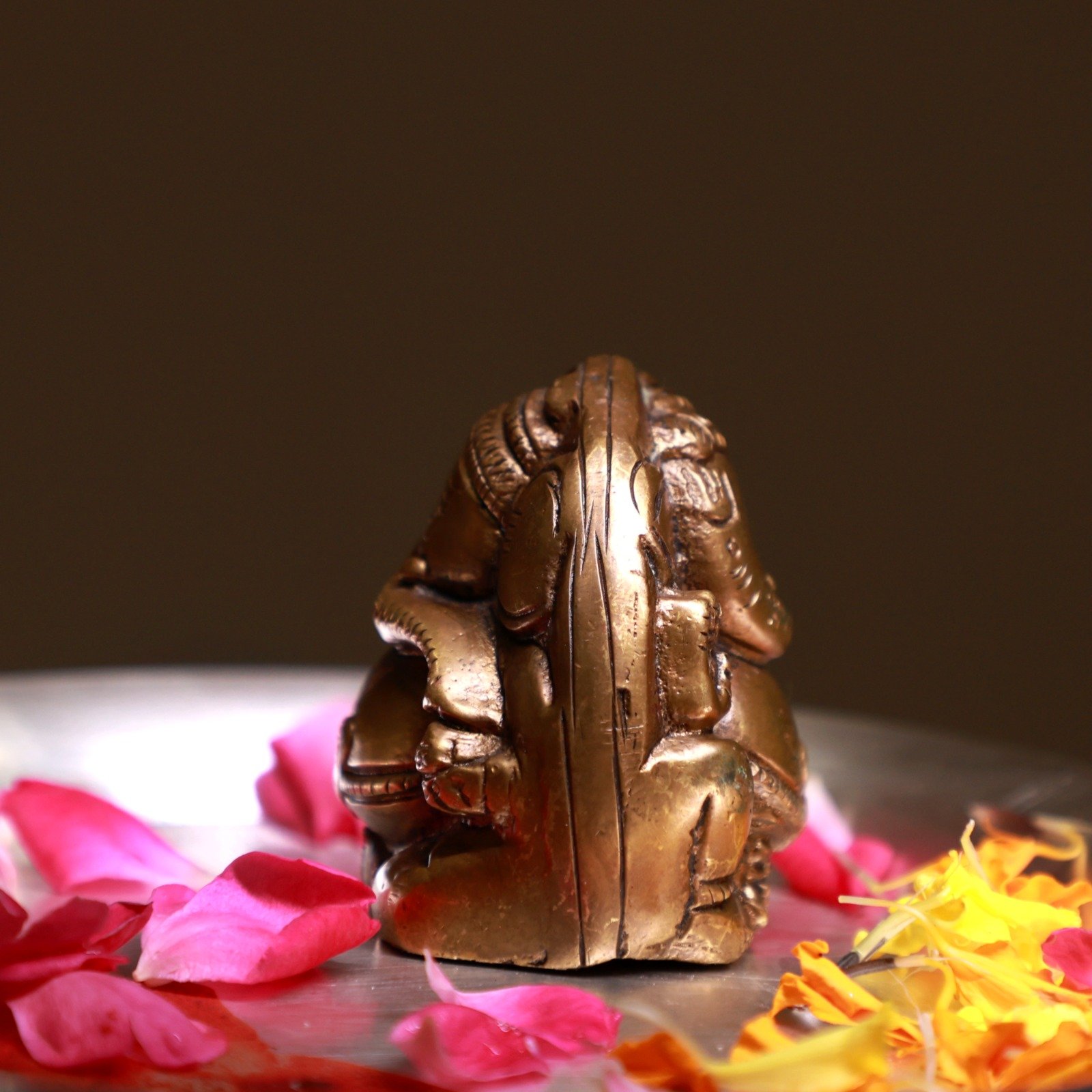 Handcrafted Brass Ganesha Idol with Face on both Sides - Image 2