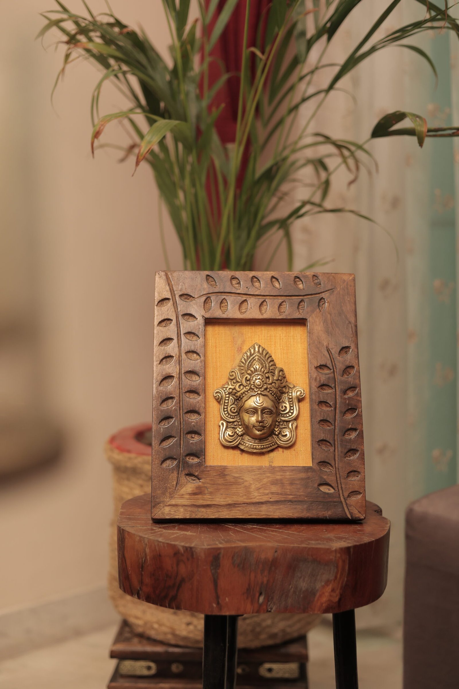 Durga face in Wooden Frame