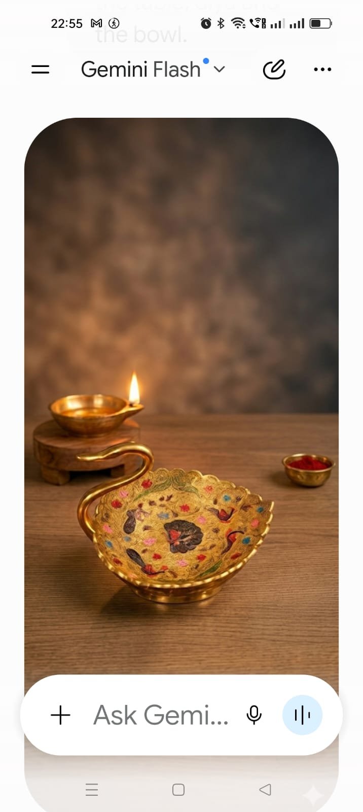Brass Meenakari Swan Bowl